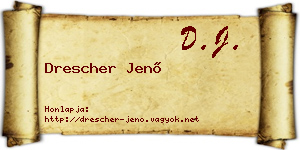 Drescher Jenő névjegykártya
